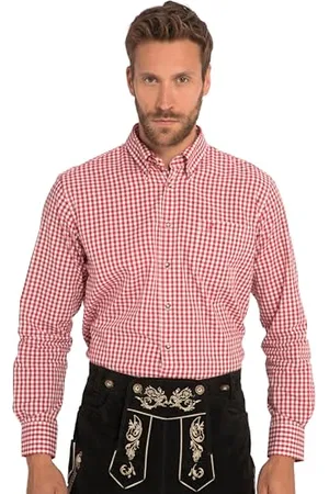 JP 1880 Męska koszula w kratkę, duże rozmiary, duże rozmiary, rozmiar L-8XL, do stroju ludowego, długi rękaw, kołnierzyk na guziki, nowoczesny krój, do 8 XL 748509, , 6XL