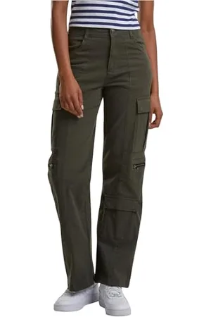 Urban classics Damskie spodnie cargo Loose Utility Stretch Twill Pants, luźne spodnie cargo dla kobiet, spodnie baggy, , 28