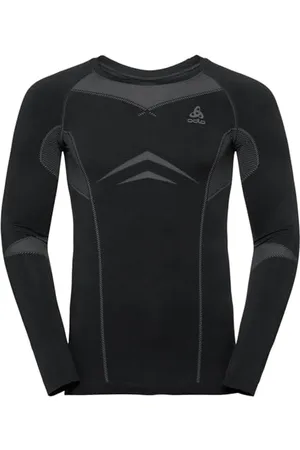 Odlo Męska koszulka Performance Evolution Warm z długim rękawem, czarny - Graphite Grey, M