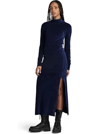 G-Star RAW Damska sukienka Velvet Slit Ls Casual, , S