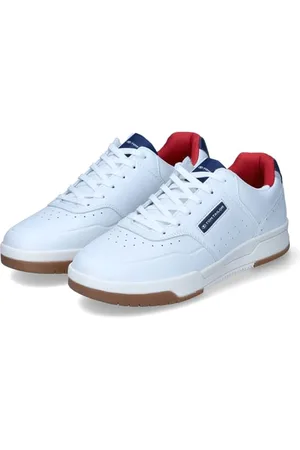 TOM TAILOR Męskie 7480290001 Sneakers, White-Navy, 41 EU, , 41 EU