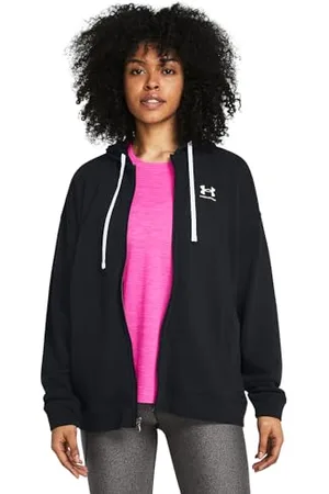 Under Armour Damska bluza z kapturem Ua Rival Terry Os Fz, czarny/czarny/biały, XS