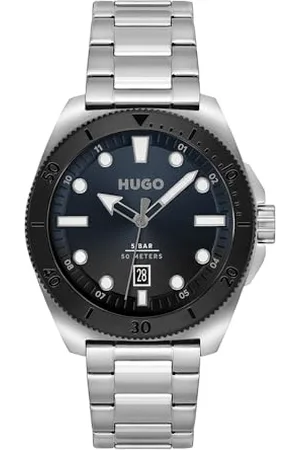 HUGO BOSS Analogowy zegarek kwarcowy dla mężczyzn ze srebrną bransoletką ze stali nierdzewnej - 1530305