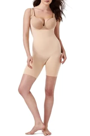 Spanx Power Open-Bust Mid-Thigh Body modelujące body damskie, Soft Nude, 4XL