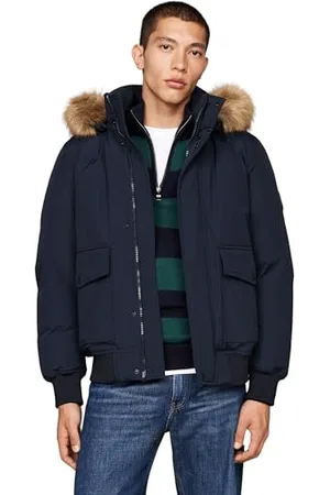 Tommy Hilfiger Męska kurtka bomberka ROCKIE DOWN BOMBER MW0MW37412, niebieska, XXL, , XXL