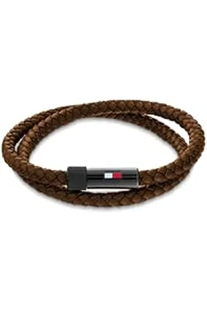 Tommy Hilfiger Biżuteria męska skórzana bransoletka brązowa - 2790612S, Jeden rozmiar, Skóra, Bez kamieni szlachetnych