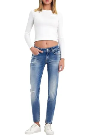 LTB Jeans Damskie Nicole - Skinny Fit ze średnią talią i zamkiem błyskawicznym w kolorze niebieskim z mieszanki bawełny - rozmiar W25L36, , 25W / 36L
