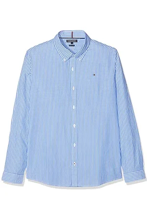 Tommy Hilfiger Bluzka chłopięca w niebieskie paski L/S, Niebieski (koszulka niebieska 474), Rozmiar uniwersalny