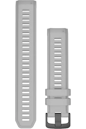 Garmin Unisex – bransoletka dla dorosłych, 22 mm, silikonowa, jasnoszara, części ze stali nierdzewnej, czarna, 22 mm