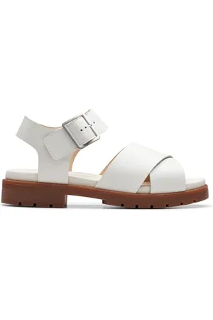 Clarks Damskie sandały Orinoco Cross Off White Lea, 38 EU, , 39 EU