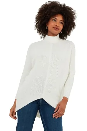 Joe Browns Moda Damska Asymetryczny Hem Relaxed Fit Sweter Batwing, Luźny Krój, Beżowy, UK 14, , 40