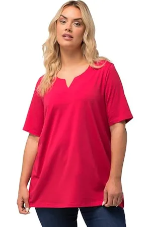 Ulla Popken T-Shirt, A-Linie, Tunika-Kragen, Halblange Ärmel Koszulka damska, , 60-62