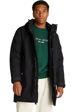 Tommy Hilfiger Męska kurtka puchowa TECH PADDED PARKA MW0MW37369, czarny, S, , S