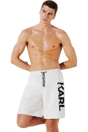 Karl Lagerfeld Karl Logo Long Boardshorts, białe, M, , M