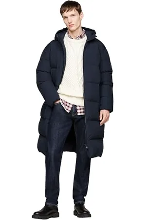 Tommy Hilfiger Męski DOWN PARKA MW0MW37368, płaszcz puchowy, niebieski, M, , M
