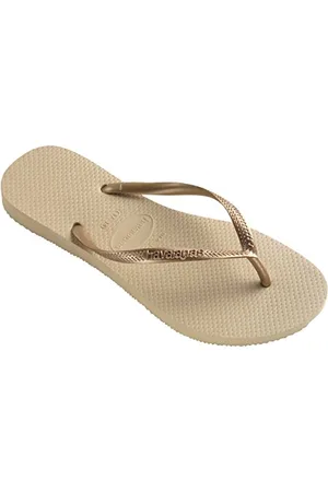 Havaianas Girls Slim (Mini Me), zandgrijs/lichtgoud, UK kind 9