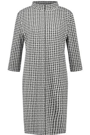 Gerry Weber Elegancka sukienka z dżerseju ze stójką, rękaw 3/4, wzór krótki, , 42