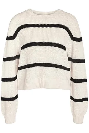 Noisy May NMMAYSA L/S STRIPE O-NECK NIT NOOS, , M
