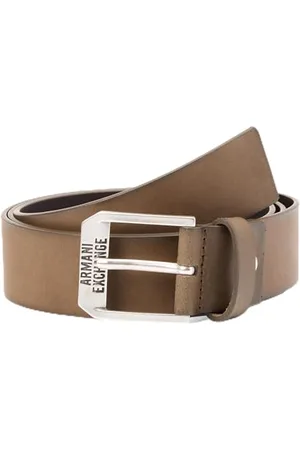 Armani Exchange Męski pasek ze skóry zniszczonej, czarny oliwkowy, rozmiar uniwersalny, , jeden rozmiar