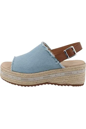 TOM TAILOR Damskie sandały klinowe 7490040001, LtBlue, 39 EU, , 39 eu