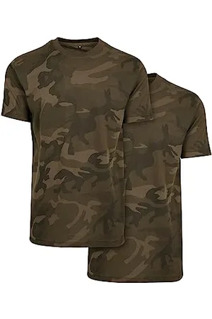 Build Your Brand Męski T-shirt Camo Round Neck Tee 2-pak, koszulki wojskowe dla mężczyzn, dwupak, , M