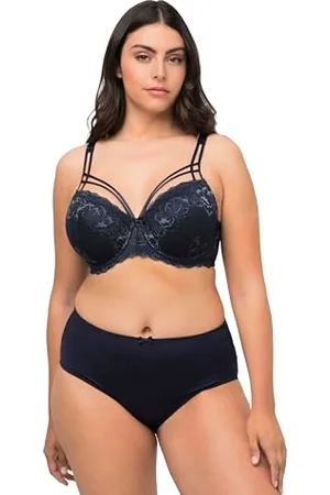 Ulla Popken Damskie duże rozmiary, z fiszbinami, miękkie miseczki, paski crossed straps, , 85C