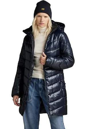 G-Star RAW Damska kurtka slim Hooded Long Coat Jacket, , XXL