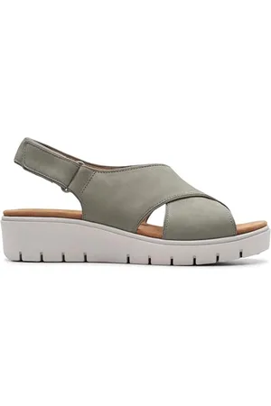 Clarks Un Karely Sun japonki damskie, szary - Grau Sage Nubuck - 38 EU