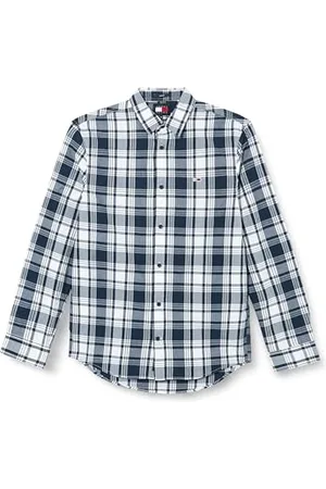 Tommy Hilfiger Męska koszula w kratkę TJM REG POPLIN DM0DM19655 L/S, niebieska (Dark Night Navy Big Check), M, , M