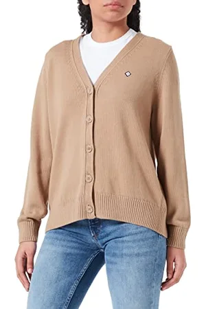 GANT Damska kurtka z dzianiny ICON G Cotton Cardigan Dark Khaki, standard, , S