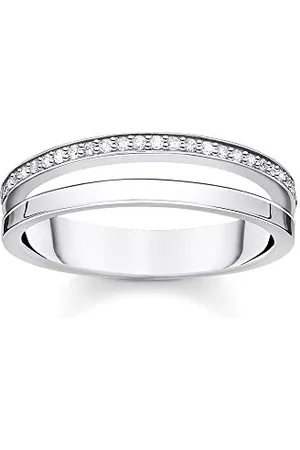 Thomas Sabo Pierścionek podwójne białe kamienie srebro 925 srebro TR2316-051-14-58