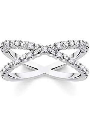 Thomas Sabo Kulki pierścionkowe z białymi kamieniami, srebro srebro 925 TR2318-051-14-52