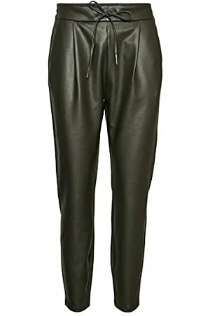 VERO MODA Vmeva Mw Loose String Coated PNT Ga Noos spodnie materiałowe, , (M) W / 34L