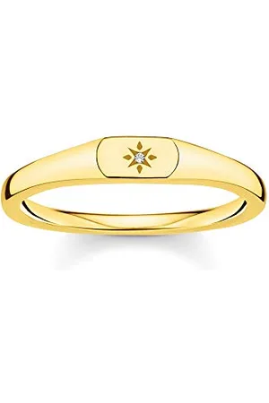 Thomas Sabo Pierścionek gwiazda pozłacany srebrny TR2314-414-14-56