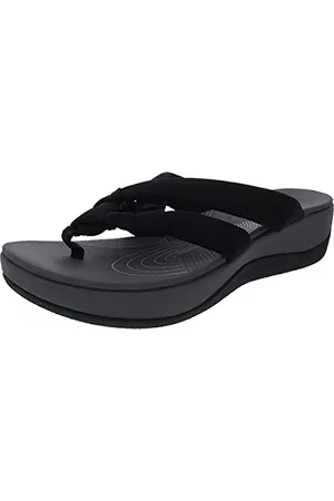 Clarks Damskie klapki Arla Kaylie, czarne, tekstylne, 37 EU, , 37 EU