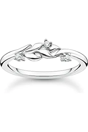 Thomas Sabo Pierścionek listki z kamieniami srebro sterling 925 TR2376-051-14-52