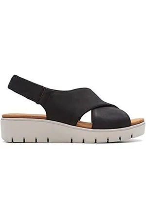 Clarks Un Karely Sun japonki damskie, Czarny nubuk, 38 EU