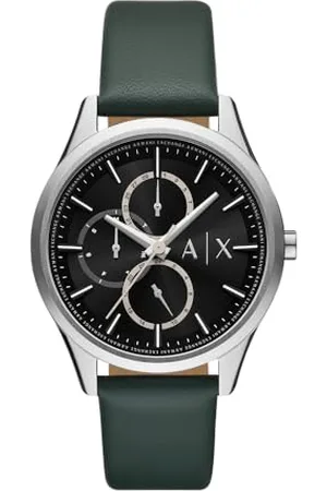 Armani Exchange Męski analogowy zegarek kwarcowy ze skórzanym paskiem AX1883, , pasek