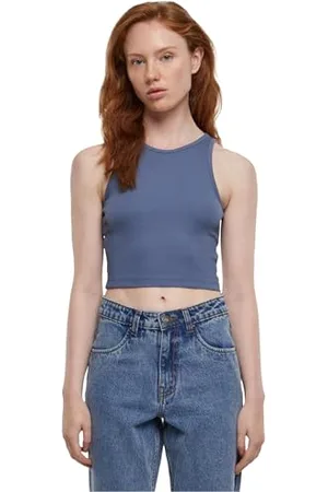 Urban classics Damski top Cropped Rib Top, prążkowany top dla kobiet, krótki krój, krój slim fit, dostępny w wielu wariantach kolorystycznych, rozmiary XS-5XL, , XL