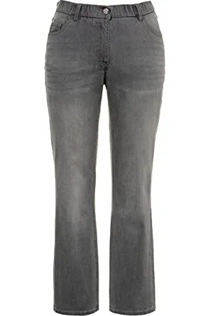 Ulla Popken Damskie dżinsy Bootcut, niebieski (Stonewashed 91), 44 PL