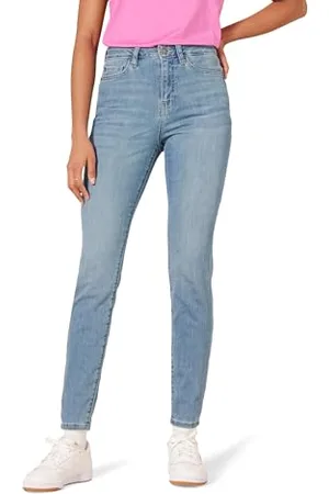 Amazon Damskie dżinsy skinny z wysokim stanem, lekkie spranie, 0