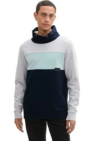 TOM TAILOR Męska bluza basic, wzór Colorblock, , 3XL
