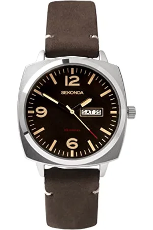 Sekonda Airborne Męski zegarek kwarcowy 40 mm z chronografem z datownikiem, , Styl pilota