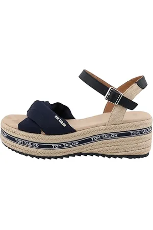 TOM TAILOR Damskie sandały klinowe 7490040003, granatowe, 40 EU, , 40 EU