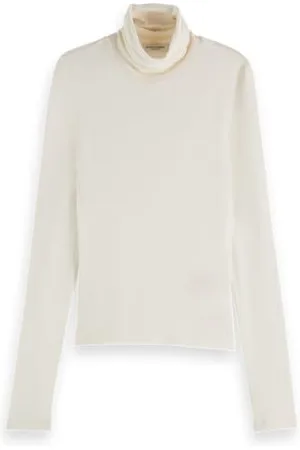 Scotch&Soda Damska koszulka Core Roll Up Neck z długim rękawem, , XS