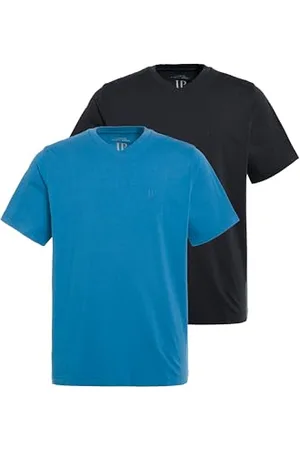 JP 1880 Męskie, duże rozmiary, T-shirty, basic, 2 sztuki, dekolt w serek, rękawy, do 8 XL