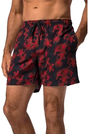 JP 1880 Męskie szorty kąpielowe, elastyczny ściągacz, AOP Floral, , 7XL