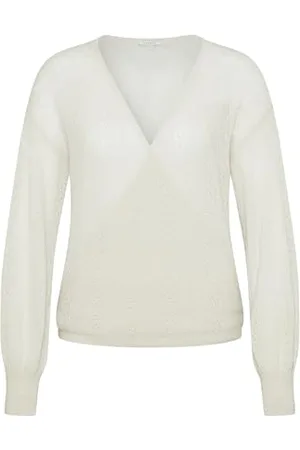 Bugatti Damski sweter dekolt w serek, , XL