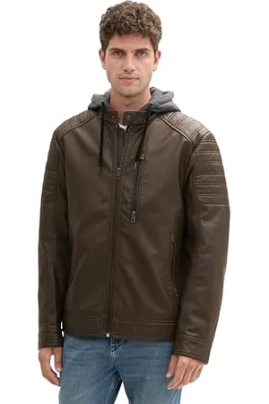 TOM TAILOR Męska kurtka ze sztucznej skóry 1041317, 36359-Chestnut Fake Leather, XXL, , XXL