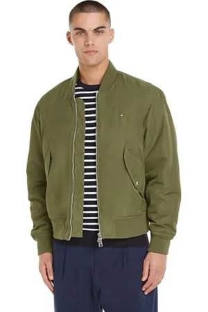 Tommy Hilfiger Męska kurtka bomberka AUTHENTIC BOMBER MW0MW36592, zielona, XL, , XL